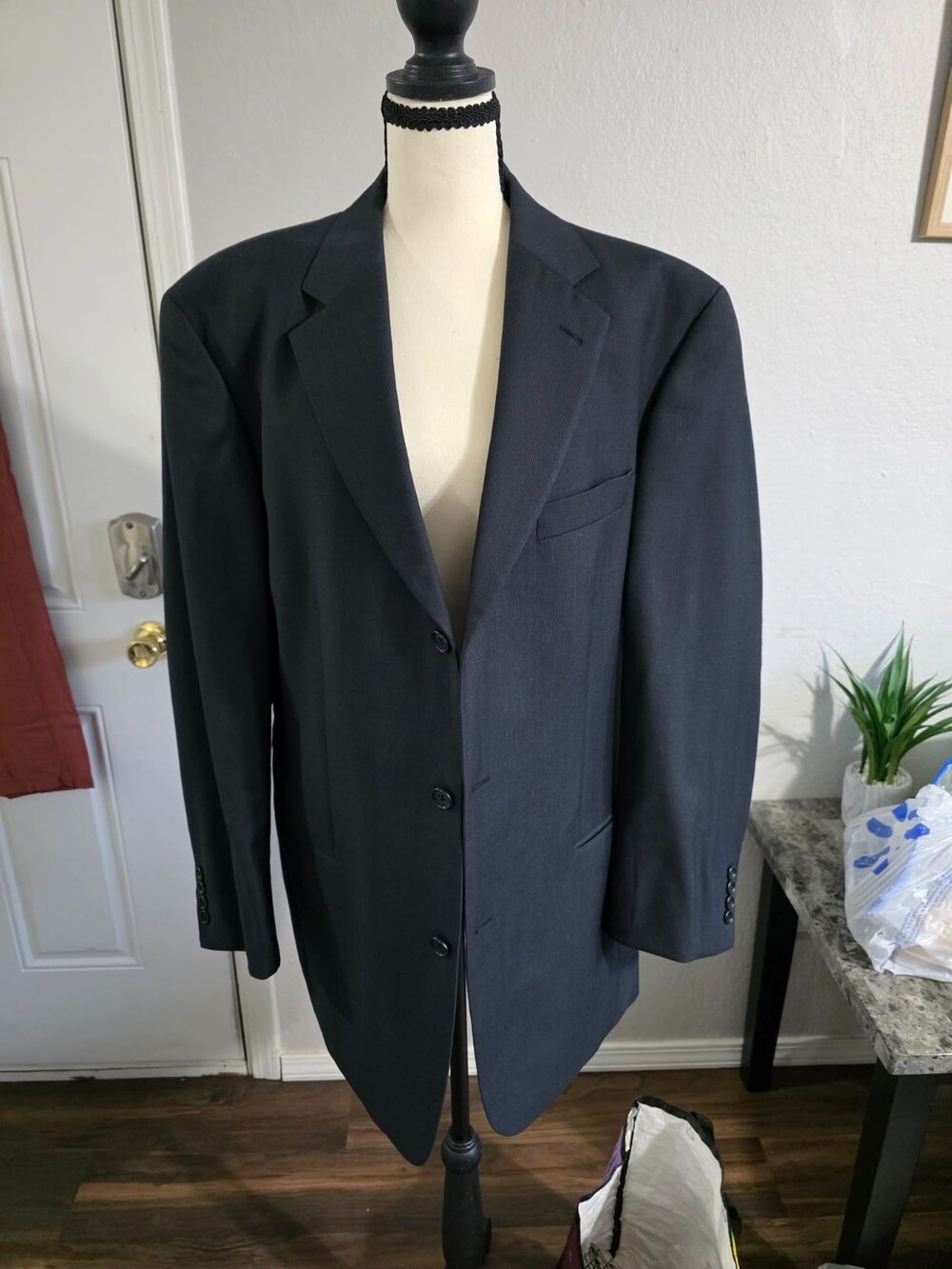 Hugo Boss Einstein Beta Sport Coat 42L Charcoal Virgin Wool 3 Button USA